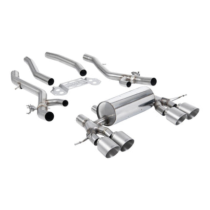 Milltek SSXBM1319 Secondary Cat-Back Exhaust 3.15" (Brushed Titanium GT-115 Trims) for BMW M3 (G80/G81) / M4 (G82)
