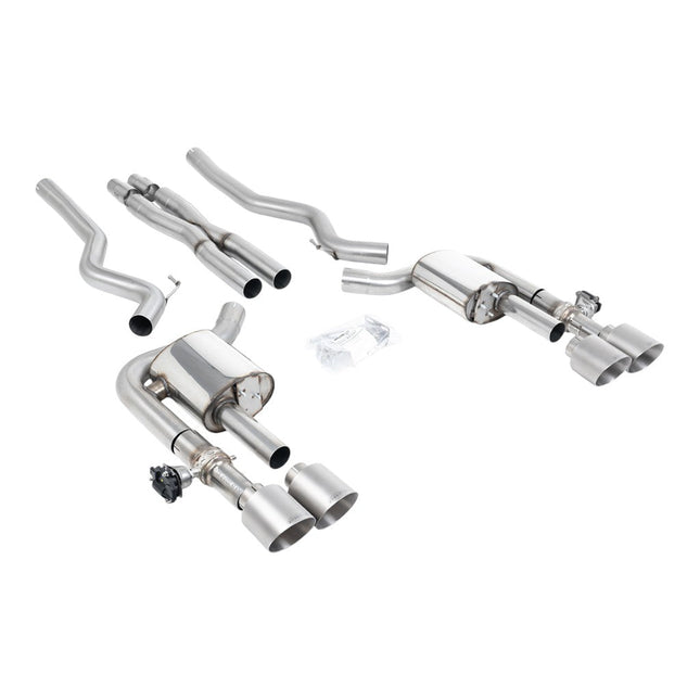 Milltek SSXFD418 Cat-Back Exhaust 2.76" Brushed Titanium GT-115 Tips for Ford Mustang Dark Horse (S650) / Mach 1 (S550)
