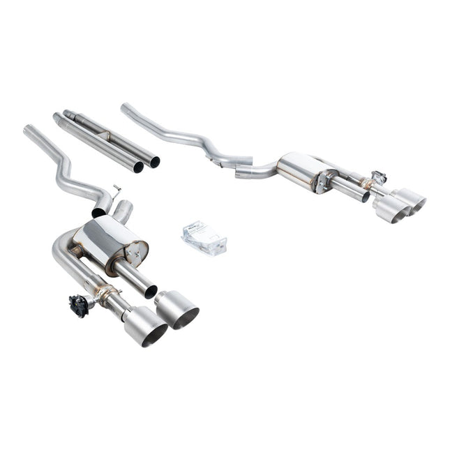 Milltek SSXFD422 Cat-Back Exhaust 2.76" Brushed Titanium GT-115 Tips for Ford Mustang Dark Horse (S650) / Mach 1 (S550)