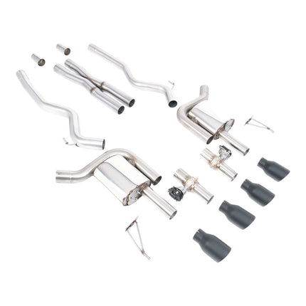 Milltek SSXFD426 Active Valved Cat-Back Exhaust for Ford Mustang GT 5.0L (S650) — Cerakote Black