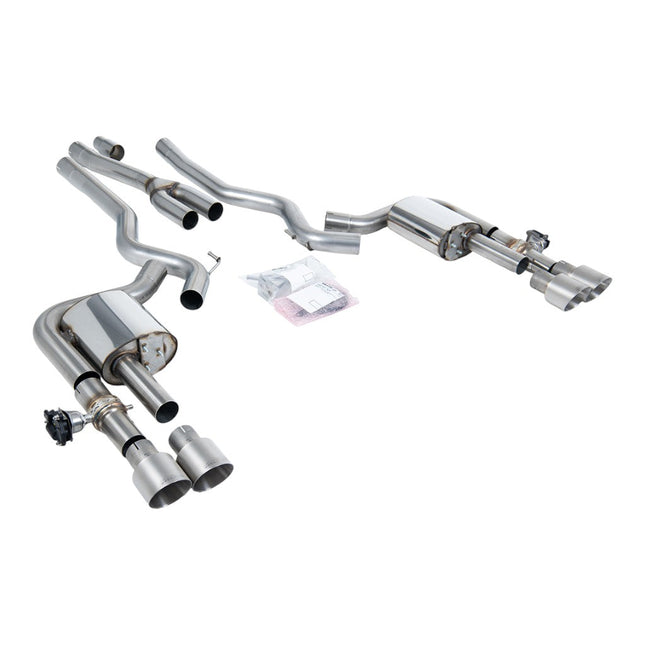 Milltek SSXFD439 Cat-Back Exhaust 2.76" Brushed Titanium GT-100 Trims for Ford Mustang 2.3L Fastback (S650)