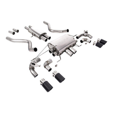 Milltek SSXLR172 Cat-Back Exhaust (Carbon JET-90 Trims) for Land Rover Defender 90 P525 Non-OPF/GPF