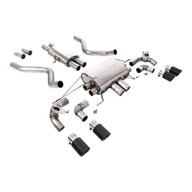 Milltek SSXLR172 Cat-Back Exhaust (Carbon JET-90 Trims) for Land Rover Defender 90 P525 Non-OPF/GPF