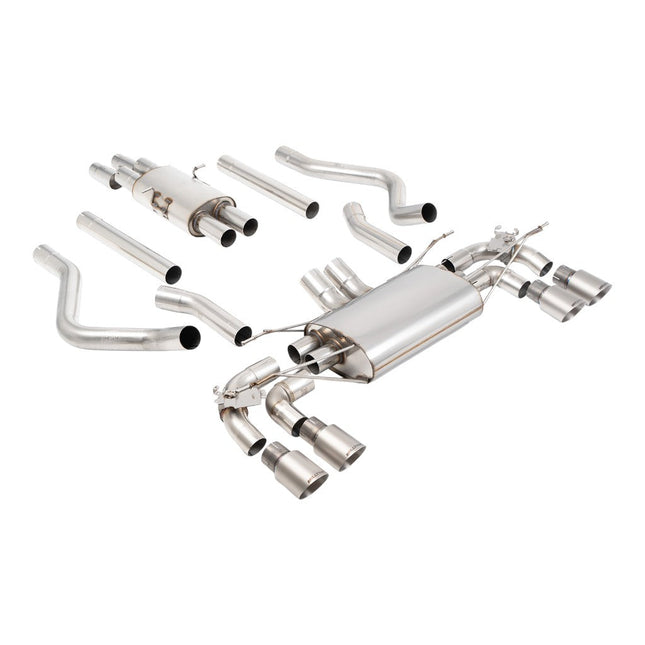 Milltek SSXLR241 Cat-Back Exhaust 2.76" (Brushed Titanium GT-90 Trims) for Land Rover Defender 130 5.0 (2023+)