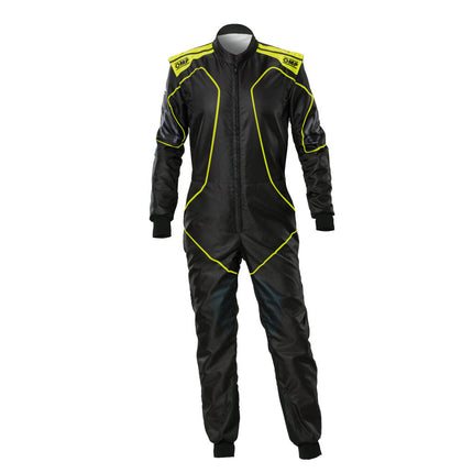 OMP KS-3X ART Karting Suit - Black/Fluo Yellow