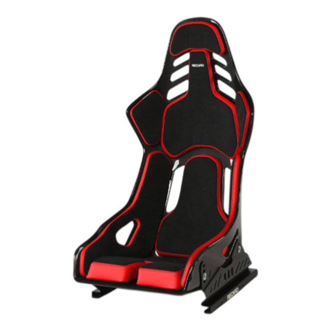 Recaro Podium CF Racing Seat Right Side FIA 8855-1999 Black Alcantara Red Leather Size L (078.32.2B22)