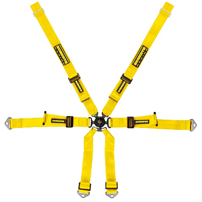 Schroth Profi Racing Harness 2x2 6-Point Yellow for Porsche 718 Cayman and Boxster (981, 982) (94680-H3)