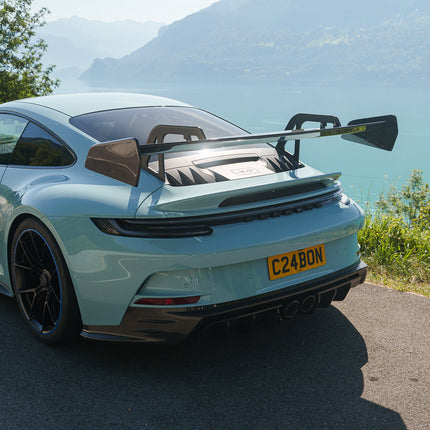 Porsche 992 GT3 rear wing raised